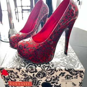 Pleasers Heels TEEZE-37 Bordello Pumps
Red Cheetah size 6